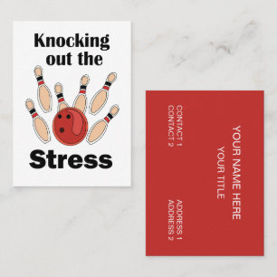 Carte De Visite Frappe de Quille Éliminant le Stress Entraîneur de