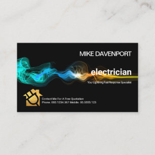 Carte De Visite Frappe d'éclair électrique lumineuse Électricie
