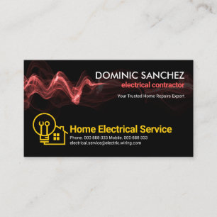 Carte De Visite Frapper Rouge Lightning Home Réparations Électrici