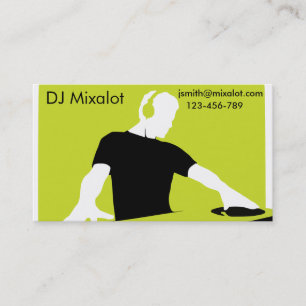 Carte De Visite Freelance DJ Disc Jockey chaux chic musique verte