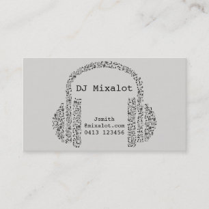 Carte De Visite Freelance DJ Disque Jockey musique de partie
