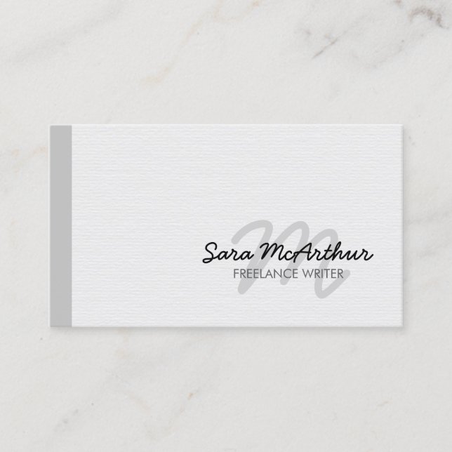 Carte De Visite Freelance Writer Monogram Business Card (Devant)
