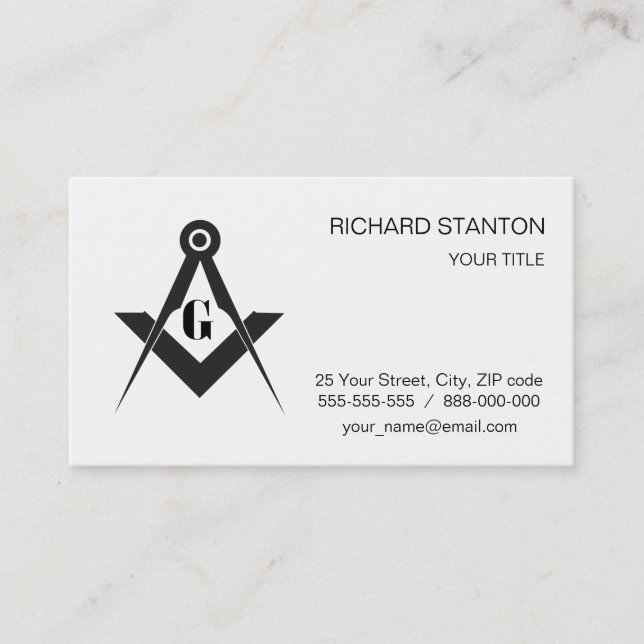 Carte De Visite Freemasonry symbol (Devant)