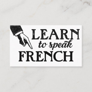 Carte De Visite French Language Lessons Business Cards