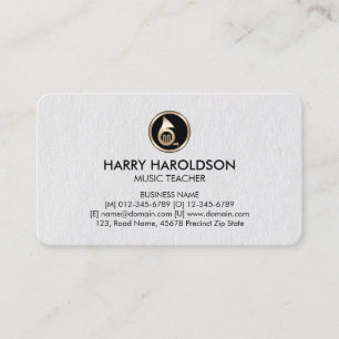 Carte De Visite FrenchHorn Icon Music Teacher Premium BusinessCard