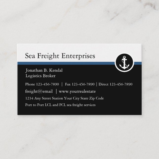 Carte De Visite Fret maritime et logistique modernes (Devant)