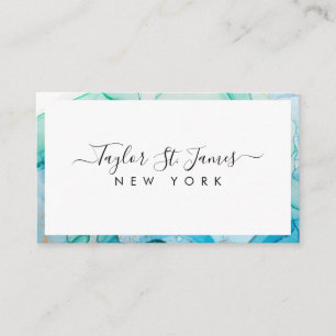 Carte de visite frontalier bleu vert