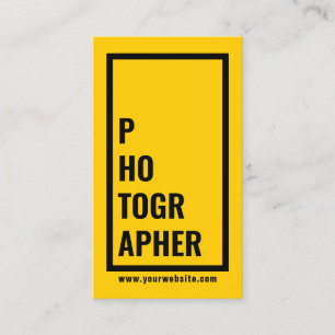 Carte De Visite Frontière audacieuse jaune moderne de photographe