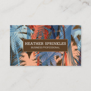 Carte De Visite Frontière du grain de bois   Palmiers