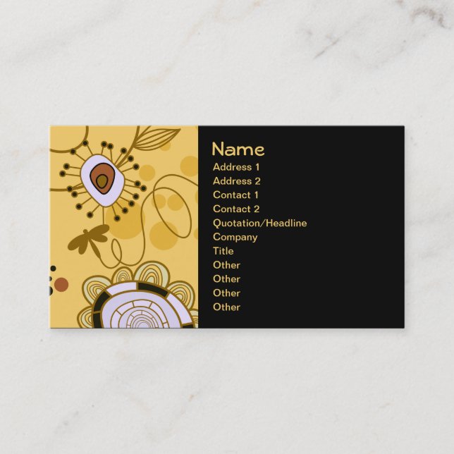 Carte De Visite Fruit Fleur Cool mignonne Girl Retro Floral (Devant)