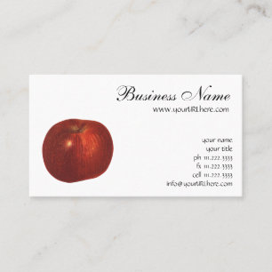 Carte De Visite Fruit vintage, Pomme délicieuse Rouge bio