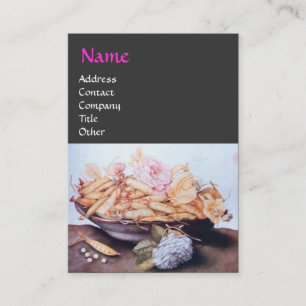 CARTE DE VISITE FRUITS DE SAISON 6 - HARICOTS ET ROSE