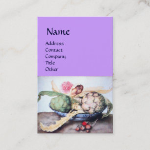 CARTE DE VISITE FRUITS DE SAISON, ARTICHOKES, ROSE, STRAWBERRIES L