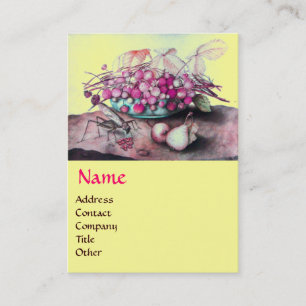 Carte De Visite FRUITS DE SAISON /FRAISES, PEARS Pink Yellow