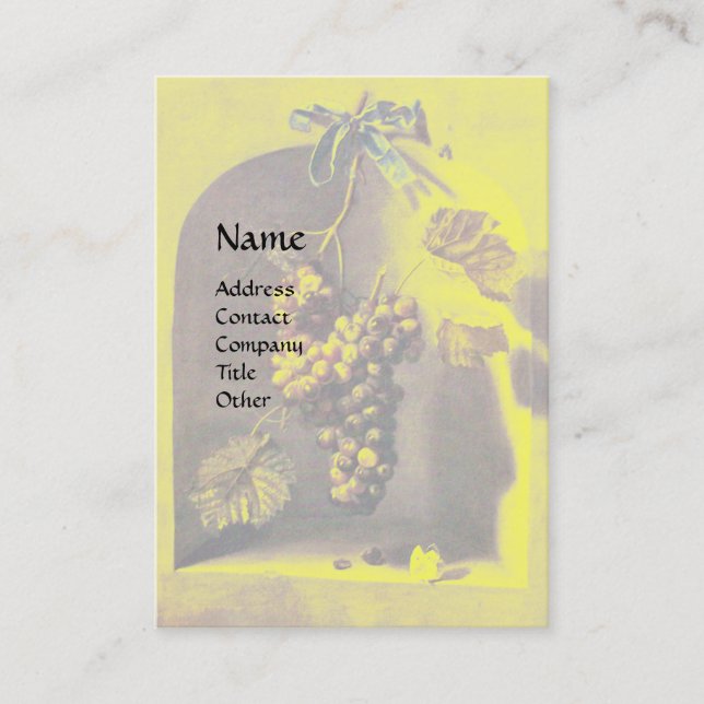 Carte De Visite FRUITS DE SAISON HANGED GRAPES Rustique Jaune Brow (Devant)