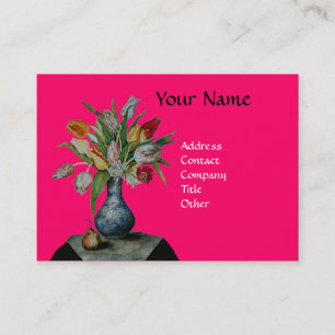 Carte De Visite FRUITS DE SAISON TULIPES COLORÉES MONOGRAMME, Fuc