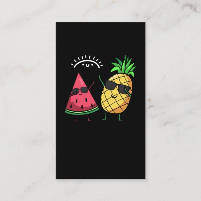 Carte De Visite Fruits d'été de Kawaii, ananas à la pastèque (Devant)