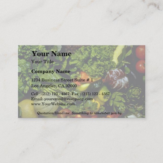Carte De Visite Fruits et légumes (Devant)
