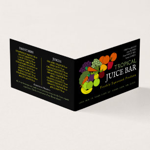Carte De Visite Fruits et légumes, Bar à jus, détails