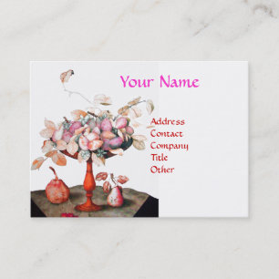 Carte De Visite FRUITS, FLEURS JASMINE FEUILLE Luxe Rose Blanc