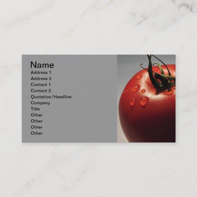 CARTE DE VISITE FRUITS FRAIS DE TOMATE ROUGE LÉGUMES SAINS YUMMY (Devant)
