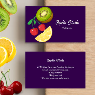 Carte De Visite Fruits modernes Soins de santé Nutritionniste pour