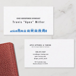 Carte De Visite Fueled by Passion, Driven by Blue: Premium Custom
