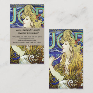 Carte De Visite Fumée Élégante,Job par Alphonse Mucha Art Nouveau