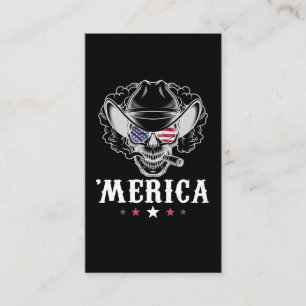 Carte De Visite Fumer crâne Cowboy Merica 4 juillet Américain F