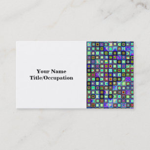 Carte De Visite Fumer Vert Funky Rétro Carreaux de mosaïque Motif
