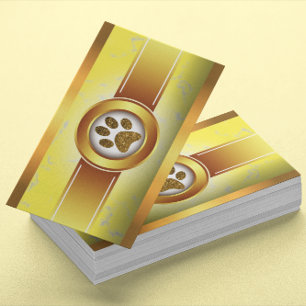 Carte De Visite Fun Chien Walker Animaux de compagnie Sitter Gold 