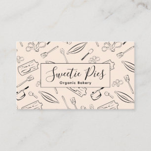 Carte De Visite Fun Cuisine & Cuisine Ustensile Noir & Beige