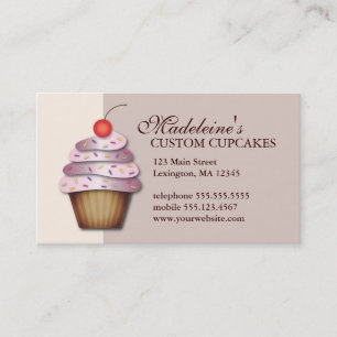 Carte de visite Fun Cupcake Custom Bakery