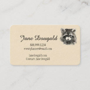 Carte De Visite Fun Cute Aquarelle Raccoon Animal