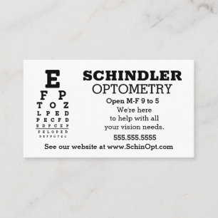 Carte De Visite Fun Eyechart Opticien 