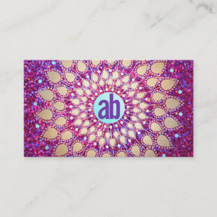 Carte De Visite Fun Purple Parties scintillant Festive Monogramme