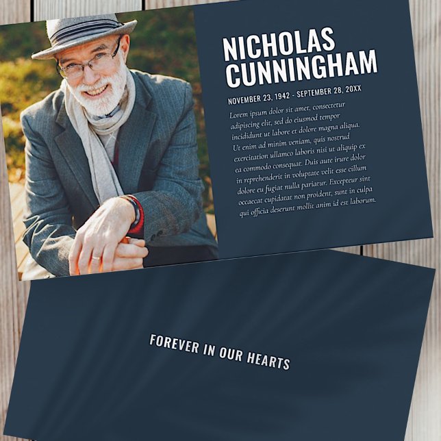 Carte De Visite Funérailles Mémorial Pour Toujours Dans Nos Coeurs (Créateur téléchargé)