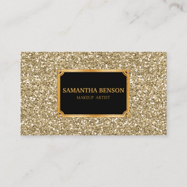 Carte De Visite Funky Gold Parties scintillant maquillage Artiste  (Devant)
