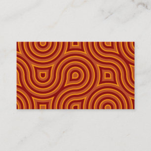 Carte De Visite Funky Wild Circle Orange Motif sans plomb