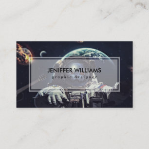 Carte De Visite Funny Astronaut Shorthair Cat dans l'espace