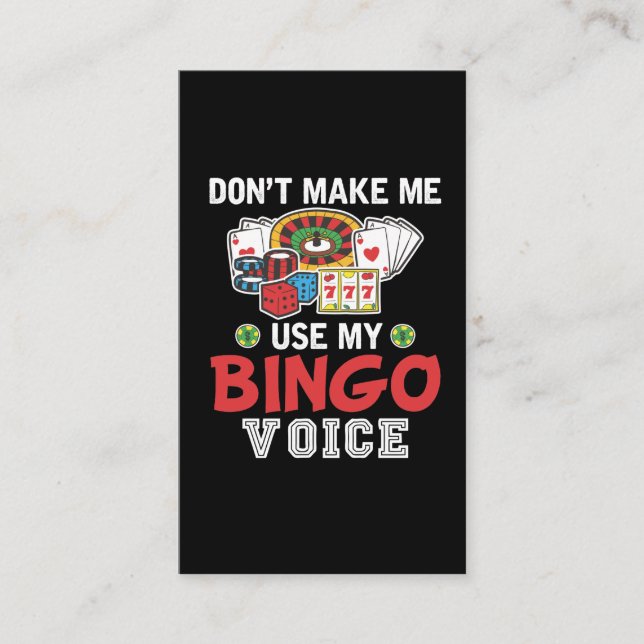 Carte De Visite Funny Bingo Player Casino Joueur Bingo Voix (Devant)