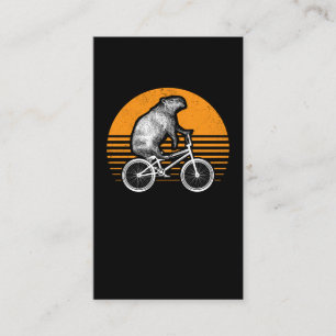 Carte De Visite Funny Capybara vélo d'équitation Retro Capibara vé