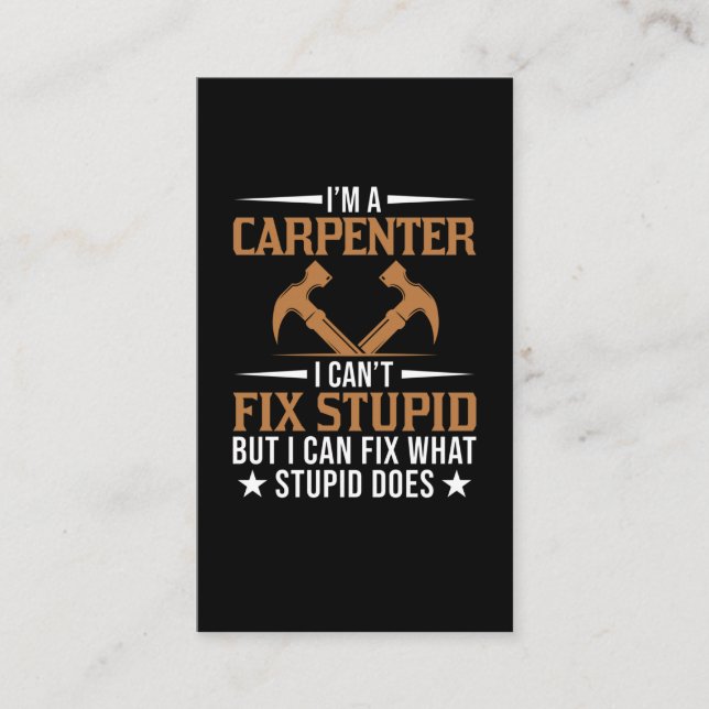 Carte De Visite Funny Carpenter Papa Woodworking Husband Craftsman (Devant)