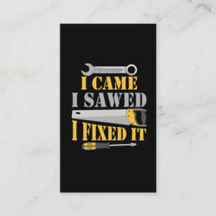 Carte De Visite  Funny Carpenter Saw Handyman Outils d'atelier