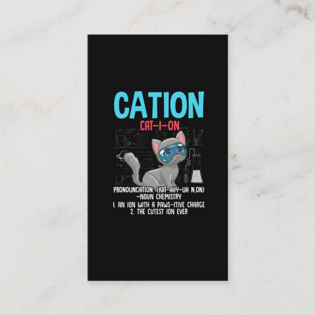 Carte De Visite Funny Chimiste Scientifique Amoureux des chats de  (Devant)