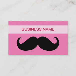 Carte De Visite Funny Moustache noire et rose clair
