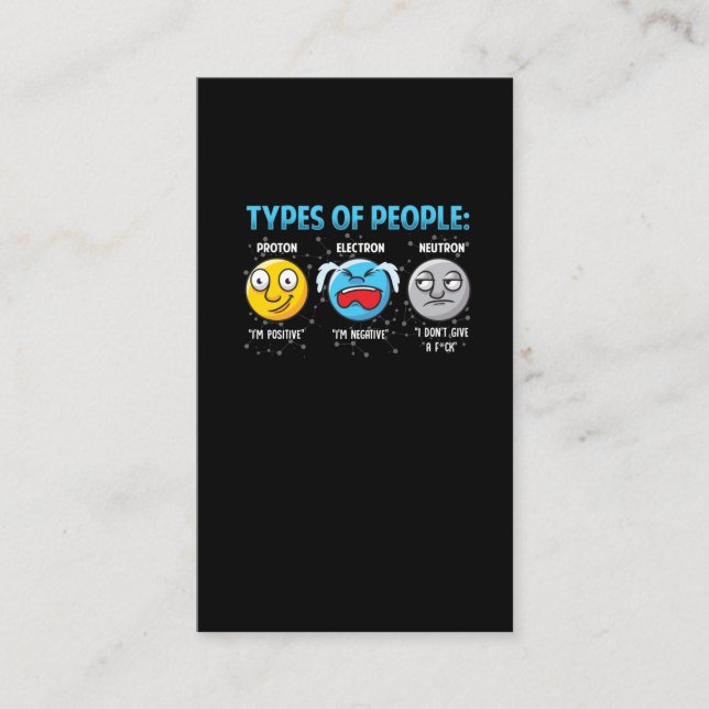 Carte De Visite Funny Physicist Science Proton Electron Neutron (Devant)