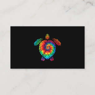 Carte De Visite Funny Sea Turtle Ocean Tie Dye Rainbow Hippie Coût