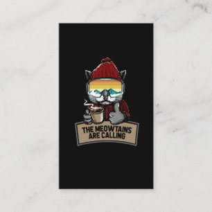 Carte De Visite Funny Snowboard Ski Chat Snow Goggings Montagnes