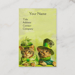 CARTE DE VISITE FUNNY VIEILLE MODE ST.PATRICK'S CHATS, MONOGRAMME